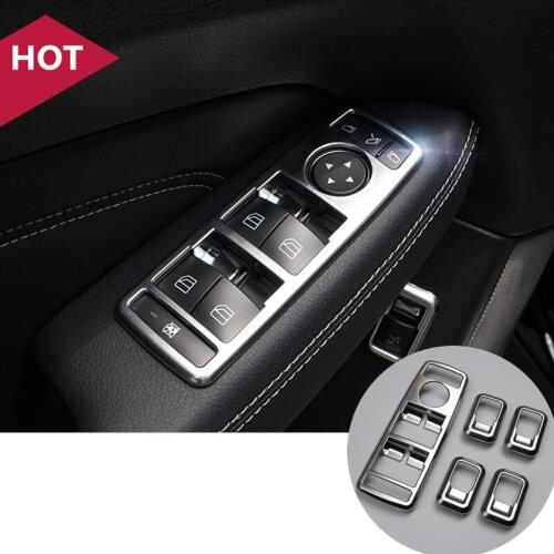 Inner Door Armrest Window Switch Cover Trim 5pcs For Mercedes Benz C Class W204 S204 2008-2013 Car accesories interior Car Trim
