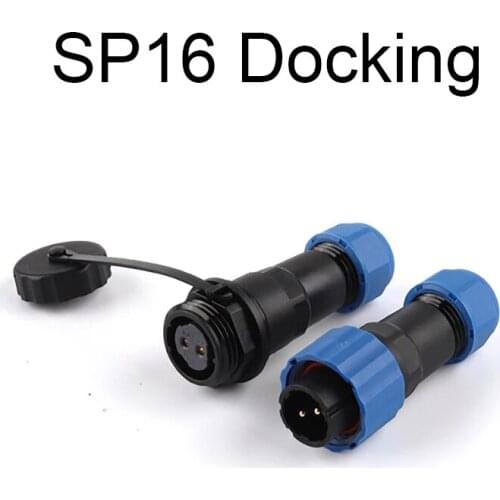 SP16 IP68 Docking Waterproof Connector Male Plug & Female Socket 2/3/4/5/6/7/8/9 pin Aviation Plug Wire Cable Connector