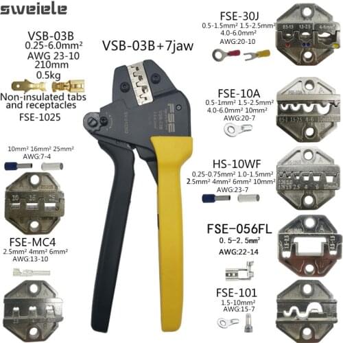 VSB-03B High-Quality Crimping Pliers 7 Jaws Kit High Precision Terminal Crimp Self-Adjusting Tools Terminal Crimping