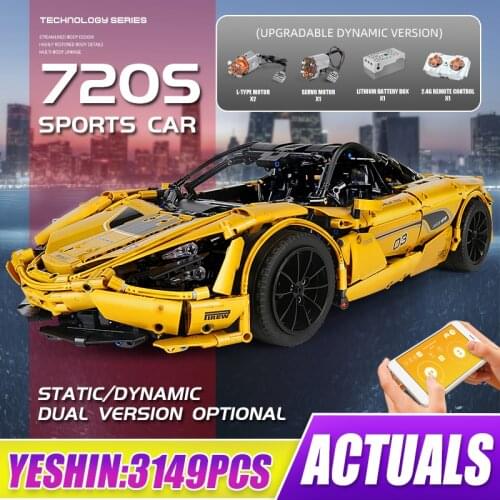 Mould King High-Tech APP RC 1:8 McLarens P1 720S Racing Car Set Building Blocks Electric Motorized Supercar Bricks Toys 20087