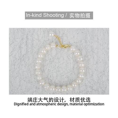 Jewelry Hand woven 14k Note gold 100% Natural 9-10mm Fresh Water Pearl bracelet for women