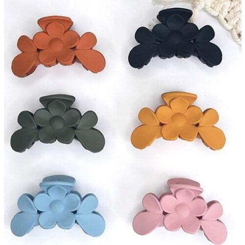 Matte Flowers Petals Small Clip Claw Clip Strong Hold Hair Clamps Hair Clip Ladies Hair Accessories For Women