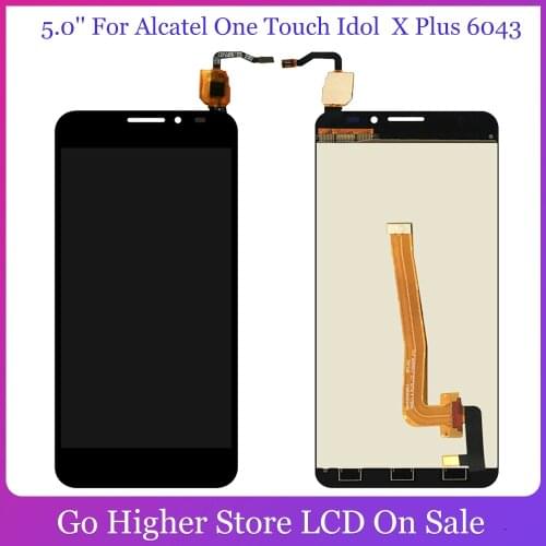 5.0'' For Alcatel One Touch Idol X Plus 6043 OT6043 6043D 6043 LCD Display Digitizer Screen Touch Glass Assembly + Tools