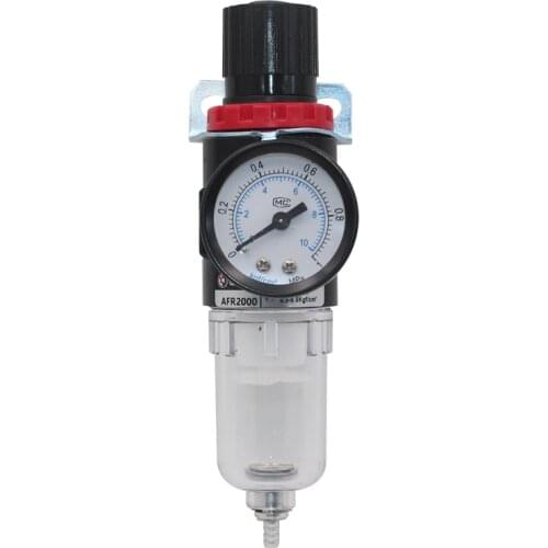 1pc AFR-2000 Pneumatic Filter Air Treatment Unit Pressure Regulator Compressor Reducing Valve Oil Water Separation AFR2000 Gauge