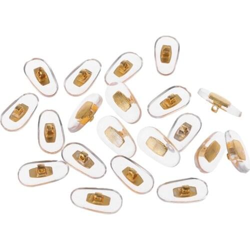 10 Pairs/Lot Golden PVC Glasses Anti Slip Aluminum Conductor Silver Nose Pads F3MD