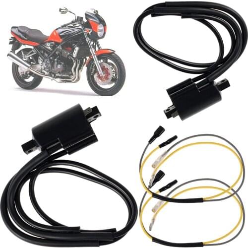 2Pack Ignition Coil 12V CDI for Suzuki Gsf600 Gsf400 Gsf1200 Bandit Moto Car Accessories with 90mm Hole Center 55cm Plug Lead