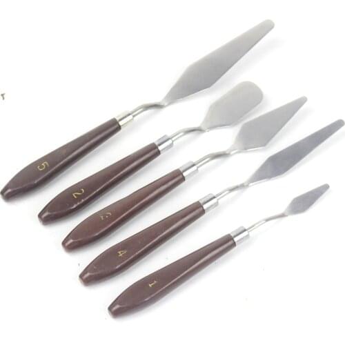 5Pcs/set Stainless Steel Scraper Spatula Art Supplies Watercolor Student Mix Scrape Draw Spatula