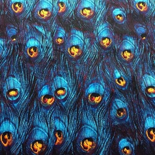 50*140cm Retro Blue peacock feathers Cotton fabric For Sewing diy Patchwork
