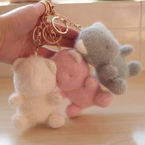 11cmhigh quality Plush teddy bear keyring stuffed fashion mobile phone accessory bag keychain pendant soft doll gift girlfriends