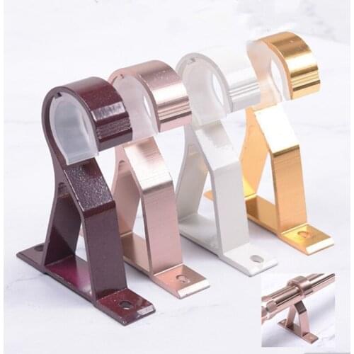 Iron Alloy Double Curtain Pole Brackets Hang Ceiling Metal Durable Base Fixed Holder Home Decoration Accessories