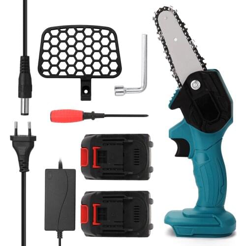 21V Brushed Chainsaw Electric Pruning Saw with Lithium Battery Rechargeable Mini Cordless Electric Saw Woodworking Chain Saws