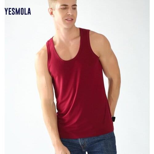 YESMOLA Youth Fitness T-shirt Men Sports Leisure Vest Soild Color Sleeveless Leisure Sports Casual Round Neck Vest Tops