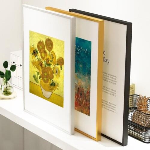 Classic Metal Photo Frame Wall Art Aluminum Poster Frame For Wall Hanging With Plexiglass Picture Frame Certificate Frame