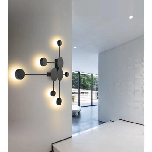 Creative Black/Gold/ LED Wall Lamp For Living Room Bedroom Bedside Nordic Decoration Designer Corridor Hotel Loft Wall Lights