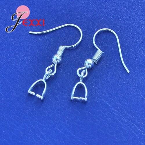 Top Quality 925 Silver Earring Hooks With Beads Charms,(20PC&50PC)For DIY Jewelry Findings Party Accessories