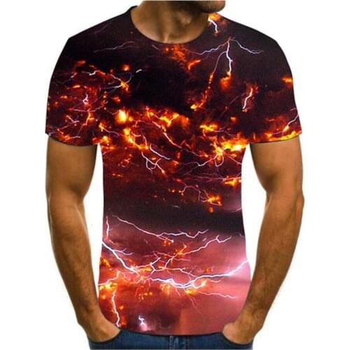 Lightning Graphic T Shirts Tee Men Clothing Camisetas Tops Ropa Hombre Camisa Masculina Verano Roupas Koszulki Chemise Homme