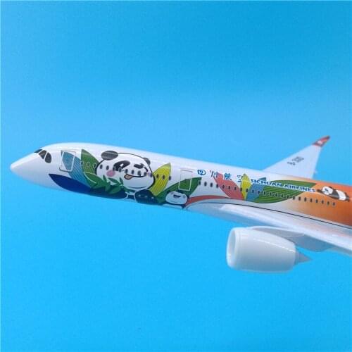 20CM 1/400 Airbus 350 A350 model Sichuan AIRLINES The Captain PANDA Plane with base alloy diecast aircraft plane collectible