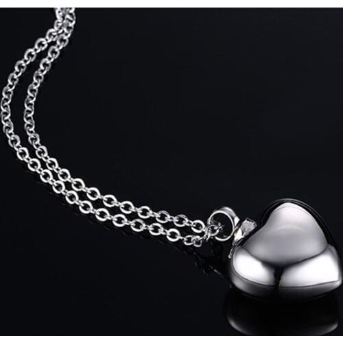 Fashion Tube Perfume Bottle Pendant Necklace For Women Stainless Steel Heart Perfum Bottle Necklace With Chain