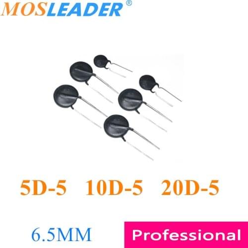 Mosleader 1000pcs DIP NTC Thermistor 5D-5 10D-5 20D-5 6.5MM 5R 10R 20R Chinese 5D5 10D5 20D5 5D5-R01 10D5-R01 20D5-R01