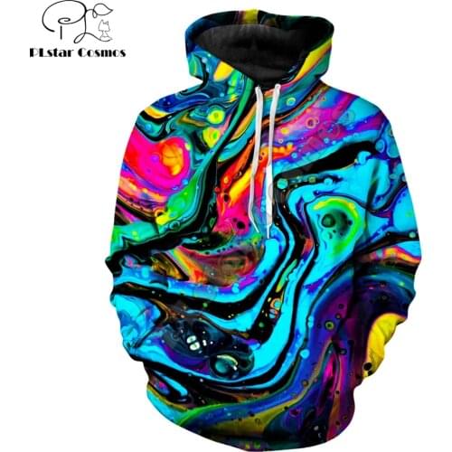2019 New Fashion Trippy Hoodie Psychedelic swirl of vibrant colors 3D Print Sweatshirt Harajuku streetwear sudadera hombre