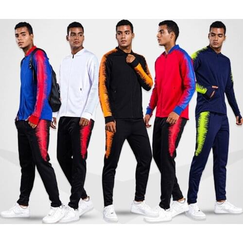 2019 New Mens Sportswear Sports Suits Winter Soccer Training Tracksuit Men workout Running jogging Sports clothing Football