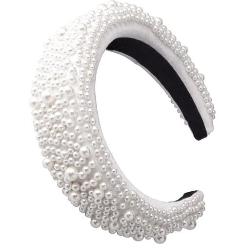 Bands with pearls headbands for girls fashion high rim hair bands for women hairband bezel toka Summer accessories party decro