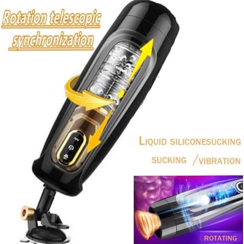 Sex Shop Automatic Piston Telescopic Rotation Male Masturbator Realistic Vagina Adult Masturbation Sex Toys For Men Sex Machine