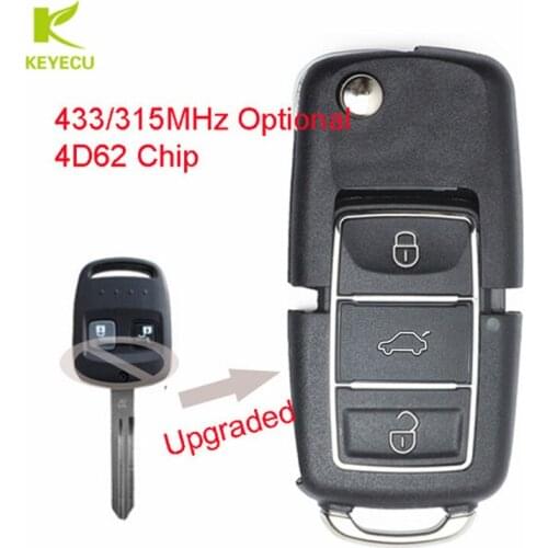 KEYECU Replacement Remote Car Key Fob 3 Button 315/433MHz 4D62 Chip for Subaru Impreza Forester Liberty Outback With NSN14 Blade