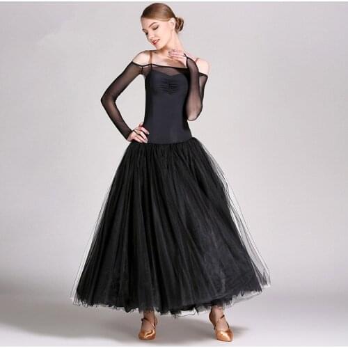 Modern dance costumes women ballroom dance wear waltz performance uniforms ball dance rumba clothes yarn full-skirted dress 226