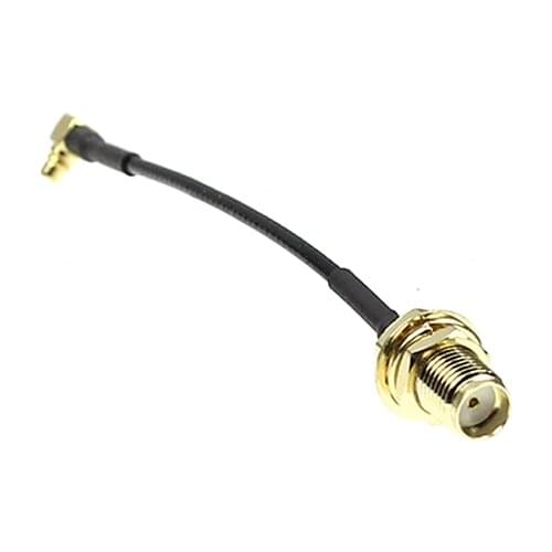 FEICHAO MMCX Right Angle to SMA / RP-SMA Female Antenna Connector Extension Cord 10mm for FPV Racing Drone RC Quadcopter