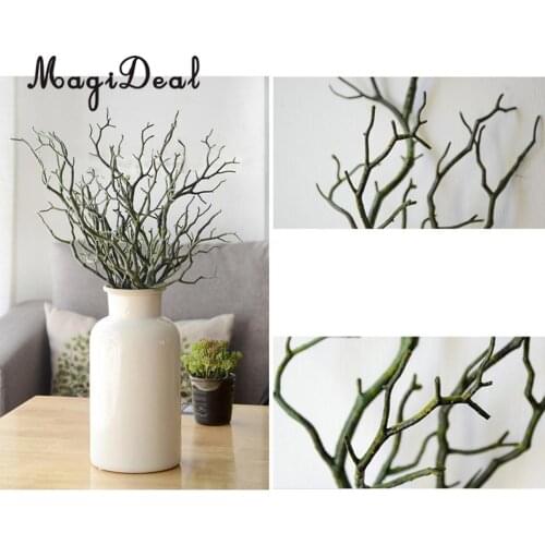 PACK 2PCS Modern Art Decor Dried Tree Branches Plastic Plant Twig for Home Garden Floral Decor