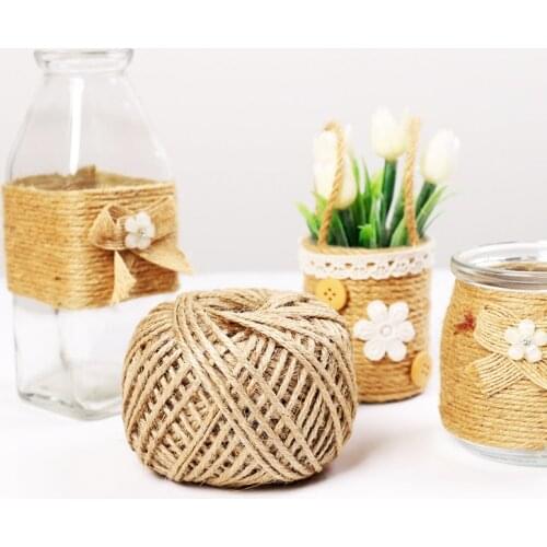 50M jute rope vintage decorative thickness tag rope DIY Wedding Birthday Wedding Decoration Rattan Gift Bouquet Packaging Rope
