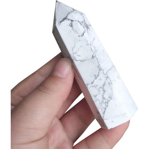 1pcs Natural howlite point crystal stone wand healing quartz tower for gift