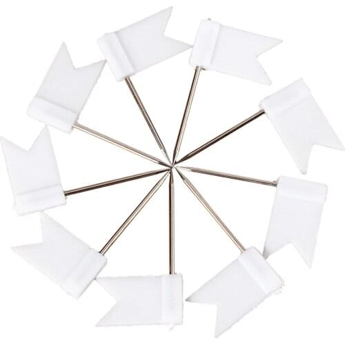 100 Flag Shape Map Pins Cork Notice Board Drawing Pins Push Pin White