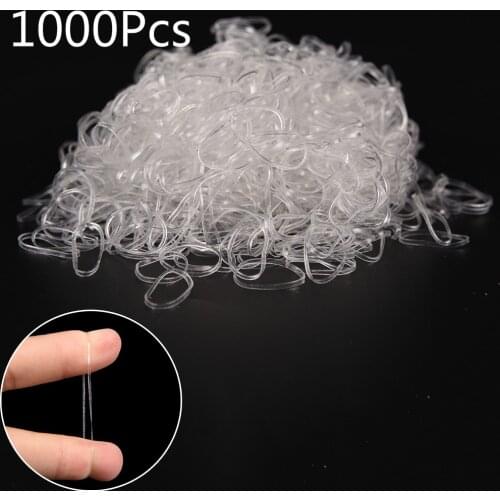 1000pcs/pack Transparent Hair Elastic Rope Rubber Band For Women Girls Bind Tie Ponytail Holder Accessories Hair Styling Tools