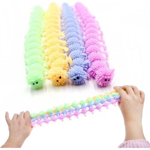 16 Knots Caterpillar Relieves Stress Toy Physiotherapy Releases Stress Squeeze Toys Relief Sensory Fidget Tool Lovely Kids Adult