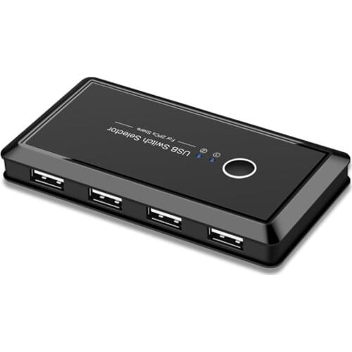 2 Computers Sharing 4 USB Devices KVM Switch Box USB2.0 Switcher 2x4 USB 2.0 Peripheral Sharing Switch for Keyboard