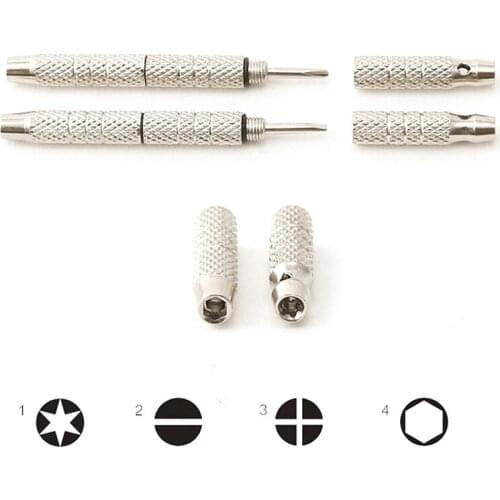 4 In 1 Mini Portable Screwdriver Steel Precise Eyeglass Screwdriver Set Watch Sunglass Repair Tools Kit With Keychain Hand Tools