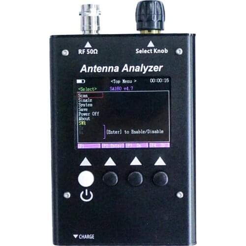 0.5-60MHz Antenna Analyzer Color Graphic Frequency Tester BNC Connector Two Way Radio Testing Ham ZRX V.S.W.R. Digital LCD TFT
