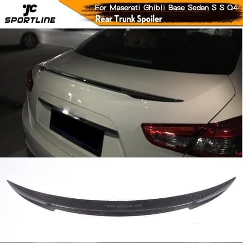 Carbon Fiber / FRP Car Rear Boot Spoiler Racing Wing Lip for Maserati Ghibli S Q4 Sedan 4 Door 2014 - 2020