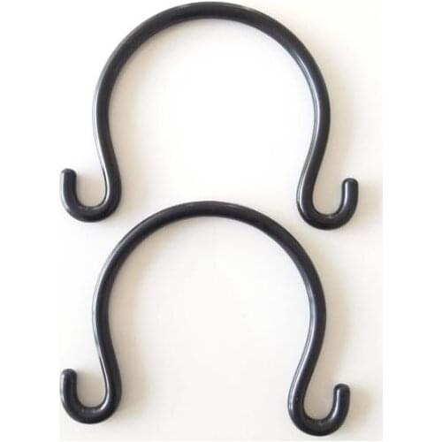 Bamboo looking plastic handle bag black color A24