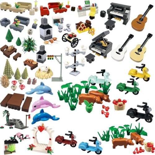 Locking MOC Friends Dolphin Desk Wine Barrel Wedding Building Blocks Educational Toys Child Gift Assemble Friend Model Toy Sets