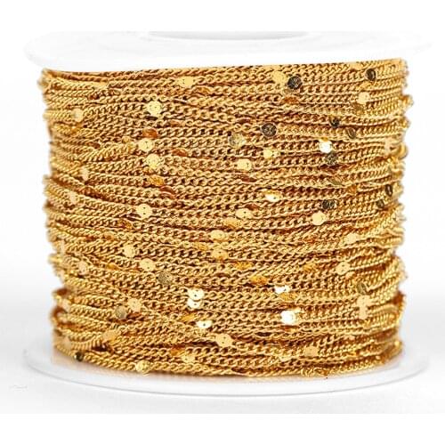 2meters Stainless Steel Chain Gold Necklace Link Chain Accessories for Bracelets Anklet Jewelry Making Components Handmade DIY