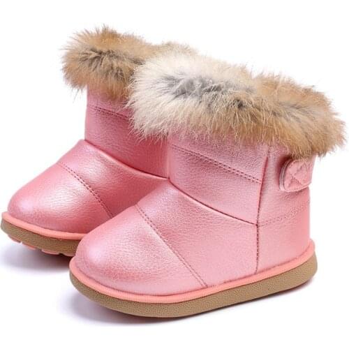 Children Winter Toddler Baby Warm Boots For Little Boys Girls Fur White Snow Boots Snowboots Princess Shoes 1 2 4 5 6 Years Old