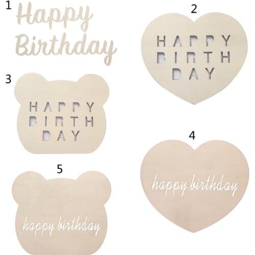 Baby Boys Girls Birthday Party Photo Booth Prop Children Birthday Party Wooden Photography Props Baby Shower Decoration