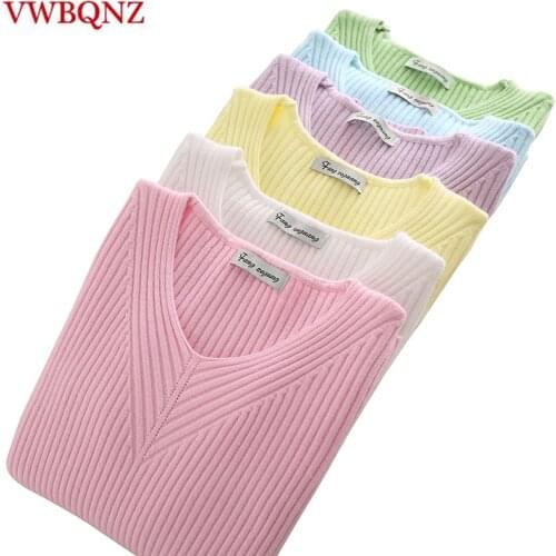 Elasticity Soft Women Sweater Autumn Pullovers Knitted Sweaters Women V Neck Sexy Slim Knit Coat Female Blouse Winter Knitwear