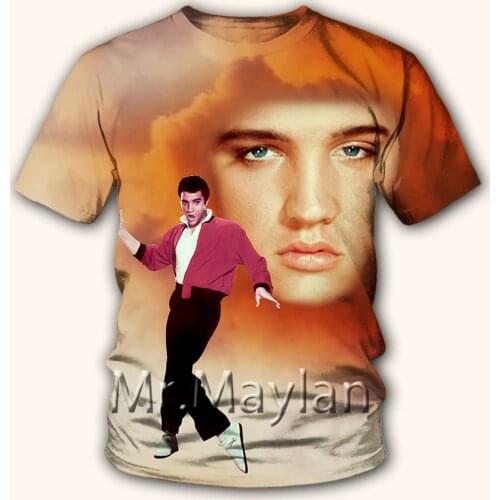 The King Elvis Presley 3D Printed Tee T shirt Men/women Rock Streetwear Tshirt Man Modis Clothes poleras hombre Hiphop Tops WQ55