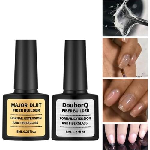 8ml Fiber Gel Polish Fiberglass Extension Building UV Gel Strengthening Repairing Broken Nails Extend Nail Tips Nail Art tool