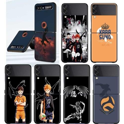 Haikyuu Fly Luxury Hard PC Mobile Phone Case For Samsung Galaxy Z Flip 3 Z Flip3 5G ShockProof Back Cover Fundas Capa