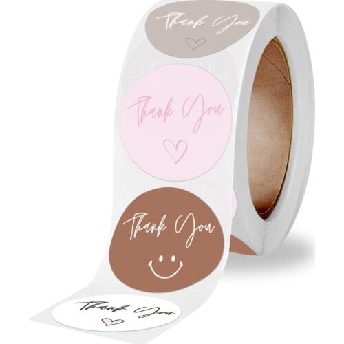 Round Thank You Stickers 500pcs Envelope Seal Labels Gift Package Decor Birthday Party Stickers Scrapbooking Stationery Sticker